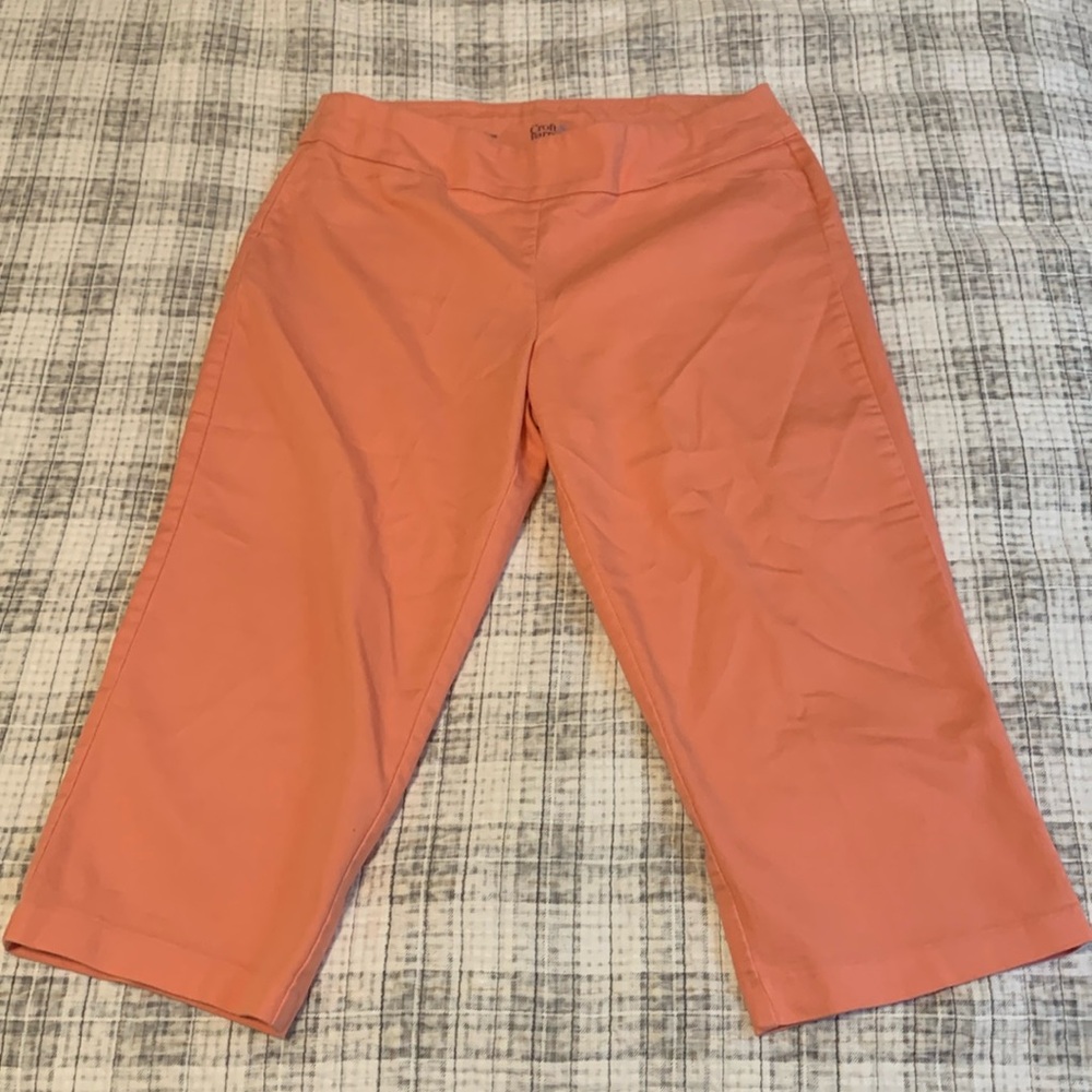 Croft & barrow size 12 regular coral/ pink effortless stretch capri pants